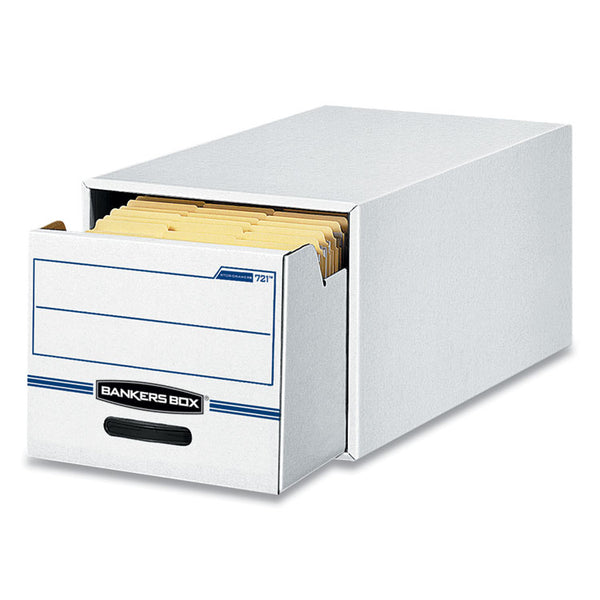 Bankers Box® STOR/DRAWER Basic Space-Savings Storage Drawers, Letter Files, 14" x 25.5" x 11.5", White/Blue, 6/Carton (FEL00721) Carton of 6