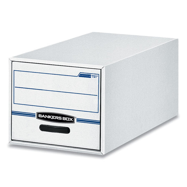 Bankers Box® STOR/DRAWER Basic Space-Savings Storage Drawers, Letter Files, 14" x 25.5" x 11.5", White/Blue, 6/Carton (FEL00721) Carton of 6