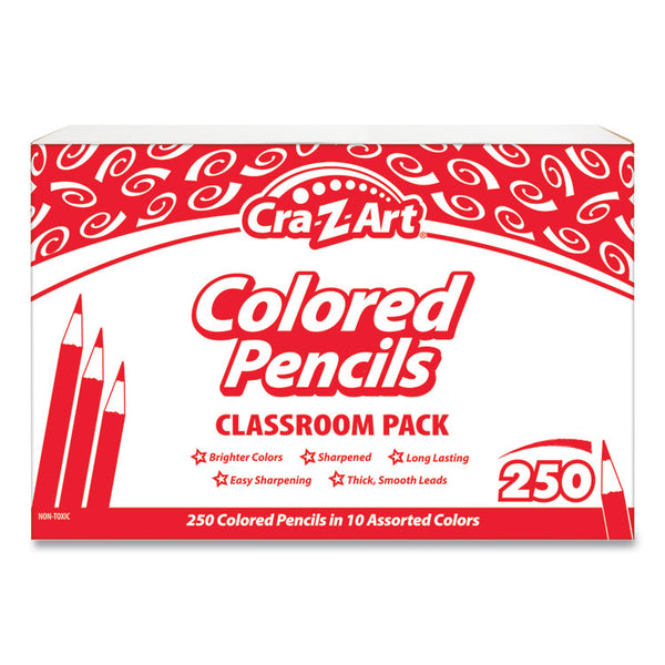 Cra-Z-Art® Colored Pencils Classpack, 10 Assorted Lead and Barrel Colors, 10 Pencils/Set, 25 Sets/Carton (CZA740011) Each