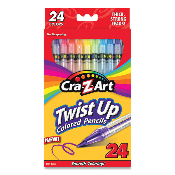 Cra-Z-Art® Twist Up Colored Pencils, 24 Assorted Lead Colors, Clear Barrel, 24/Set (CZA1046224) Each