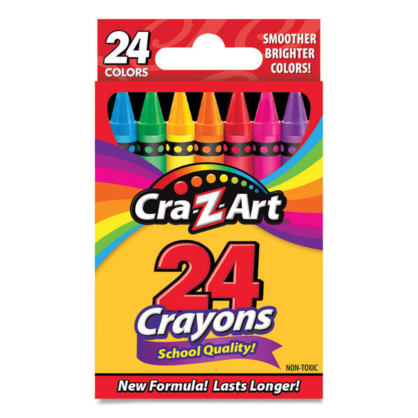 Cra-Z-Art® School Quality Crayon, Assorted Colors, 24/Box (CZA1020148) Pack of 16