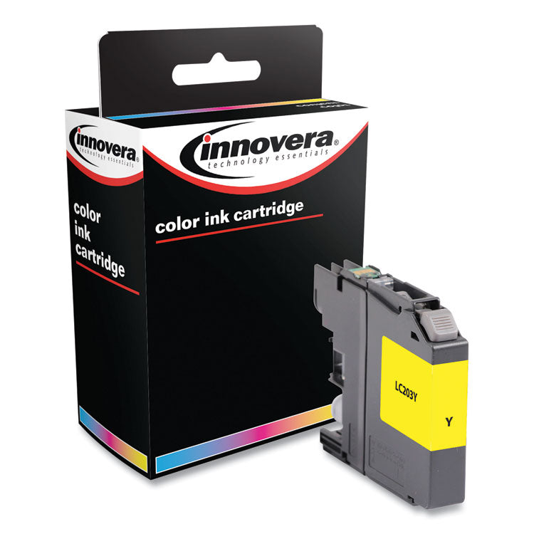 Innovera® Remanufactured Yellow High-Yield Ink, Replacement for LC203Y, 550 Page-Yield (IVRLC203Y) Each