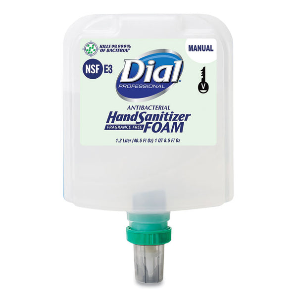 Dial® Professional Antibacterial Foaming Hand Sanitizer Refill for Dial 1700 V Dispenser, Fragrance-Free, 1.2 L, 3/Carton (DIA19717CT)