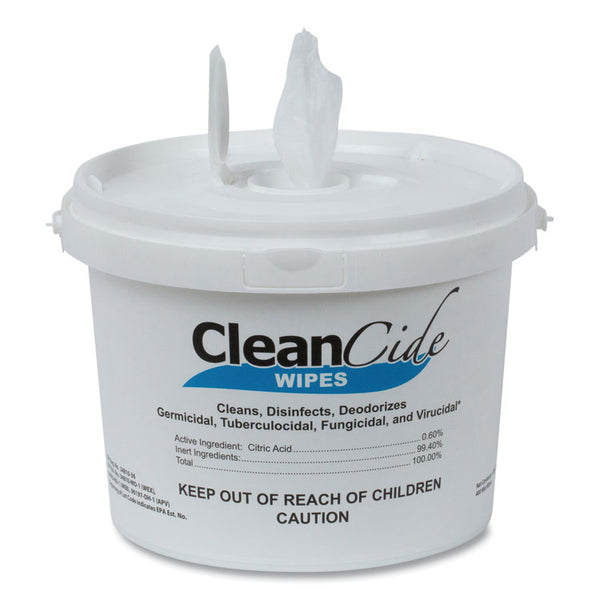 Wexford Labs CleanCide Disinfecting Wipes, 1-Ply, 8 x 5.5, Fresh Scent, White, 400/Tub, 4 Tubs/Carton (WXF3130B400DCT)