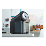 X-ACTO® Model 1675 TeacherPro Classroom Electric Pencil Sharpener, AC-Powered, 4 x 7.5 x 8, Black/Silver/Smoke (EPI1675X)