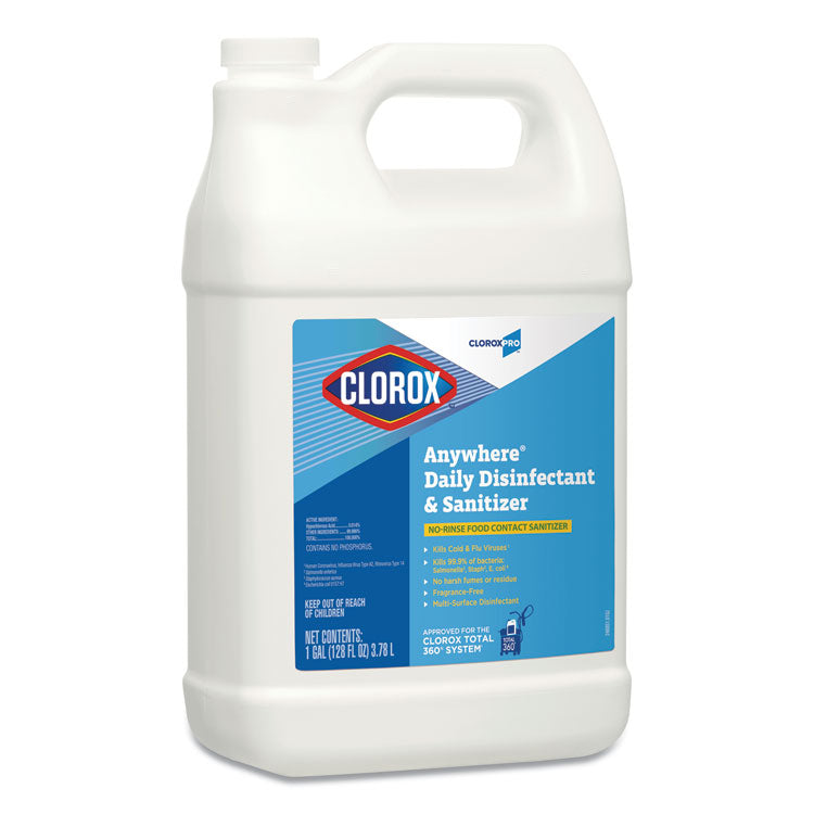 Clorox® Anywhere Hard Surface Sanitizing Cleaner, 128 oz Bottle, 4/Carton (CLO31651)