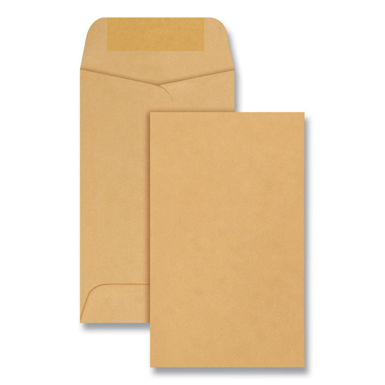 Quality Park™ Kraft Coin and Small Parts Envelope, #3, Square Flap, Gummed Closure, 2.5 x 4.25, Brown Kraft, 500/Box (QUA50262) Box of 500
