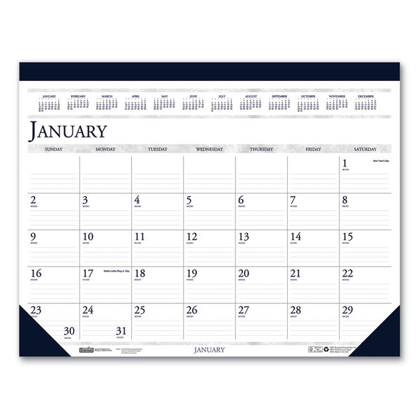 House of Doolittle™ Recycled Two-Color Monthly Desk Pad Calendar, 22 x 17, Perforated White/Blue/Gray Sheets, 12-Month (Jan-Dec): 2026 (HOD150HD) Each