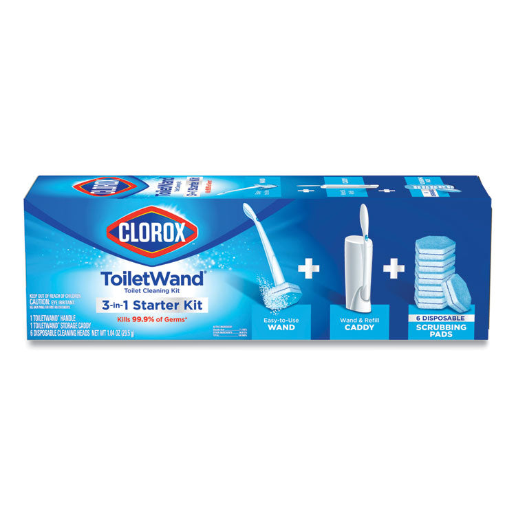 Clorox® ToiletWand Disposable Toilet Cleaning System: Handle, Caddy and Refills, White (CLO03191)