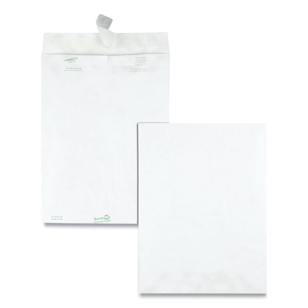 Survivor® Lightweight 14 lb Tyvek Catalog Mailers, #10 1/2, Square Flap, Redi-Strip Adhesive Closure, 9 x 12, White, 100/Box (QUAR1460)