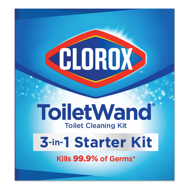 Clorox® ToiletWand Disposable Toilet Cleaning System: Handle, Caddy and Refills, White, 6/Carton (CLO03191CT)