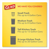 Glad® OdorShield Quick-Tie Small Trash Bags, 4 gal, 0.5 mil, 8" x 18", White, 26 Bags/Box, 6 Boxes/Carton (CLO78812)