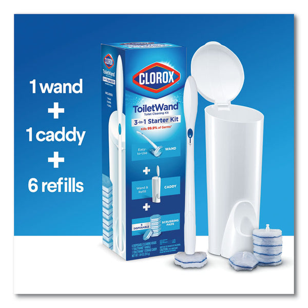 Clorox® ToiletWand Disposable Toilet Cleaning System: Handle, Caddy and Refills, White (CLO03191)