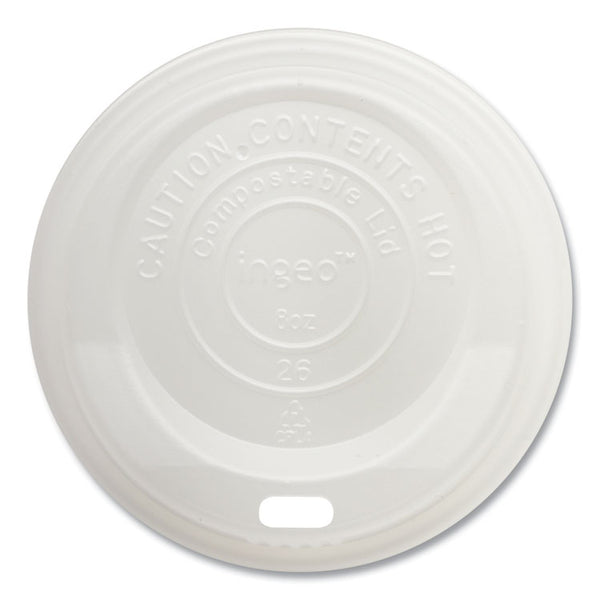 World Centric® PLA Lids for Hot Cups, Fits 8 oz Cups, White, 1,000/Carton (WORCULCS8)