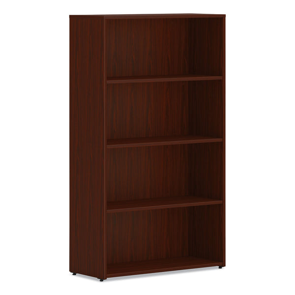 HON® Mod Bookcase, Four-Shelf/3 Adjustable, 30w x 13d x 53h, Traditional Mahogany (HONLBC3013B4LT1)