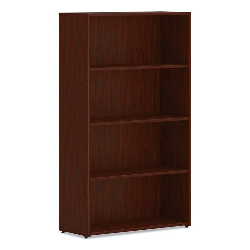 HON® Mod Bookcase, Four-Shelf/3 Adjustable, 30w x 13d x 53h, Traditional Mahogany (HONLBC3013B4LT1) Each