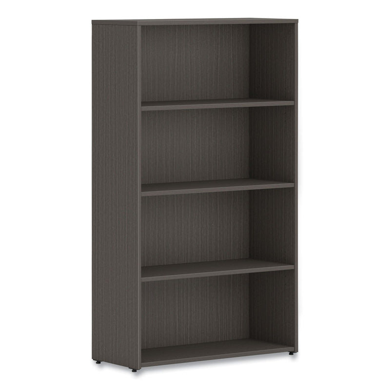 HON® Mod Bookcase, Four-Shelf/3 Adjustable, 30w x 13d x 53h, Slate Teak (HONLBC3013B4LS1)