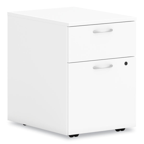 HON® Mod Mobile Pedestal, Left or Right, 2-Drawers: Box/File, Legal/Letter, Simply White, 15" x 20" x 20" (HONPLPMBFLP1)