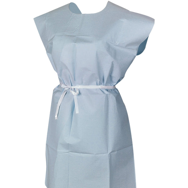 McKesson Patient Exam Gown One Size Fits Most Blue Disposable (146675_CS) 50/CS
