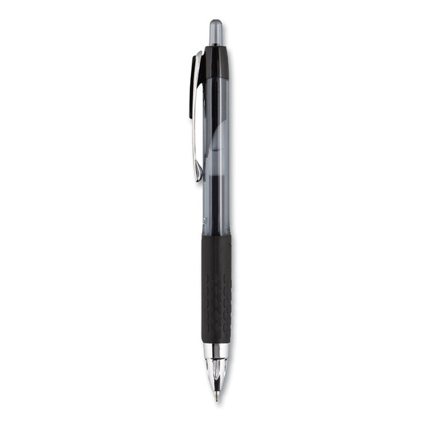 uniball® Signo 207 Gel Pen, Retractable, Medium 0.7 mm, Black Ink, Clear/Black Barrel, 8/Pack (UBC1756584) Pack of 8