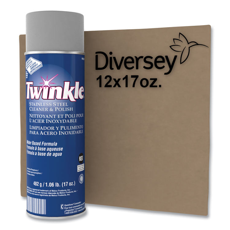 Twinkle® Stainless Steel Cleaner and Polish, 17 oz Aerosol Spray, 12/Carton (DVO991224) Case of 12