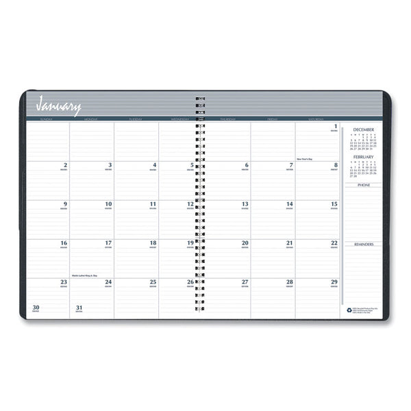 House of Doolittle™ 14-Month Recycled Ruled Monthly Planner, 11 x 8.5, Black Cover, 14-Month: Dec 2025 to Jan 2027 (HOD26202) Each
