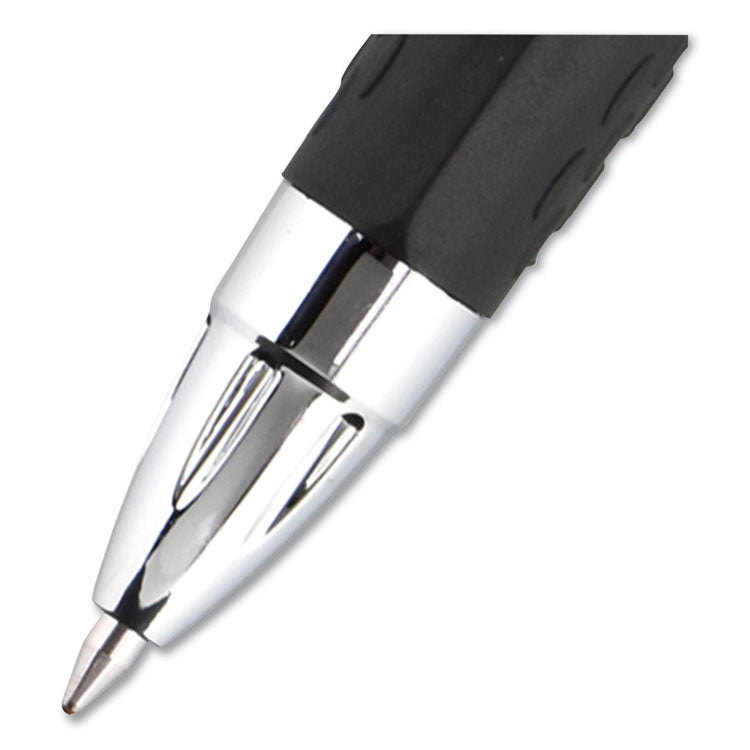 uniball® Signo 207 Gel Pen, Retractable, Medium 0.7 mm, Black Ink, Clear/Black Barrel, 8/Pack (UBC1756584) Pack of 8