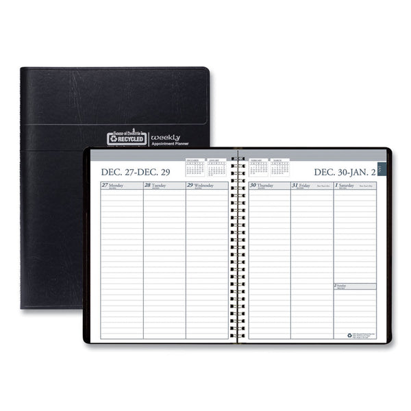 House of Doolittle™ Recycled Weekly Appointment Book Ruled without Appointment Times, 8.75 x 6.88, Black Cover, 12-Month (Jan to Dec): 2026 (HOD25802) Each