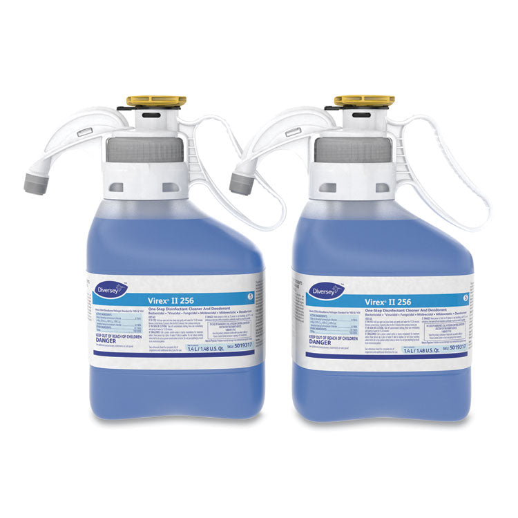 Diversey™ Virex II 256 One-Step Disinfectant Cleaner Deodorant, Mint, 1.4L, 2 Bottles/CT (DVO5019317)