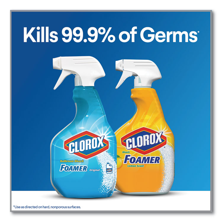 Clorox® Bleach Foamer Bathroom Spray, Original, 30 oz Spray Bottle, 9/Carton (CLO30614)