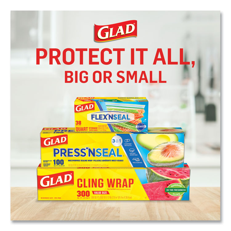 Glad® ClingWrap Plastic Wrap, 200 Square Foot Roll, Clear (CLO00020)