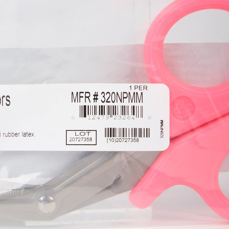 McKesson Medicut™ Trauma Shears Pink 7-1/4 Inch Length Medical Grade Stainless Steel NonSterile Finger Ring Handle Blunt Tip / Blunt Tip (1089415_CS) 10/CS
