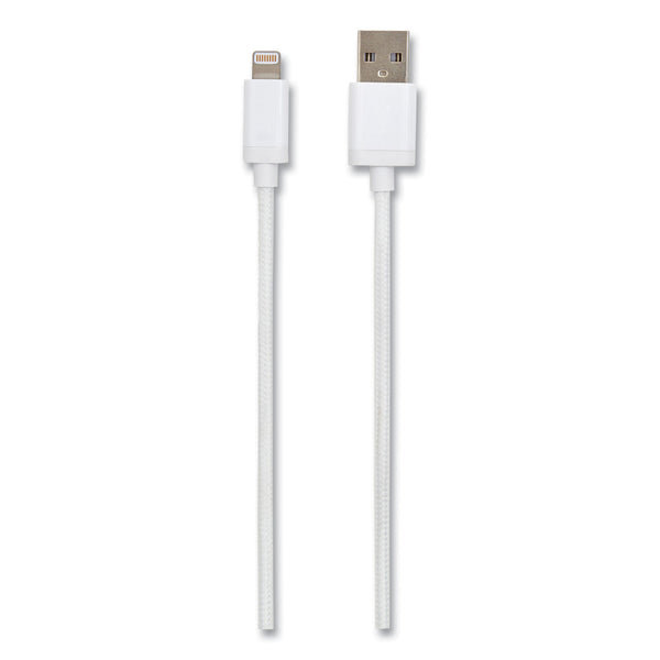 NXT Technologies™ Braided Apple Lightning Cable to USB-A Cable, 6 ft, White (NXT24383997) Each