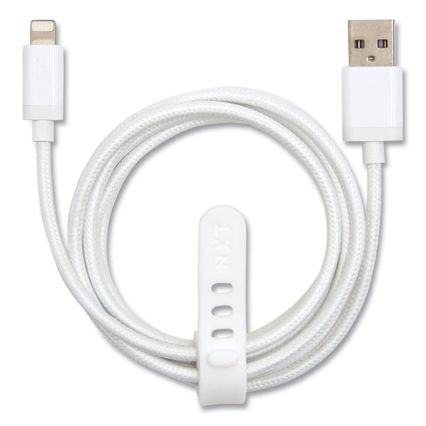 NXT Technologies™ Braided Apple Lightning Cable to USB-A Cable, 6 ft, White (NXT24383997) Each