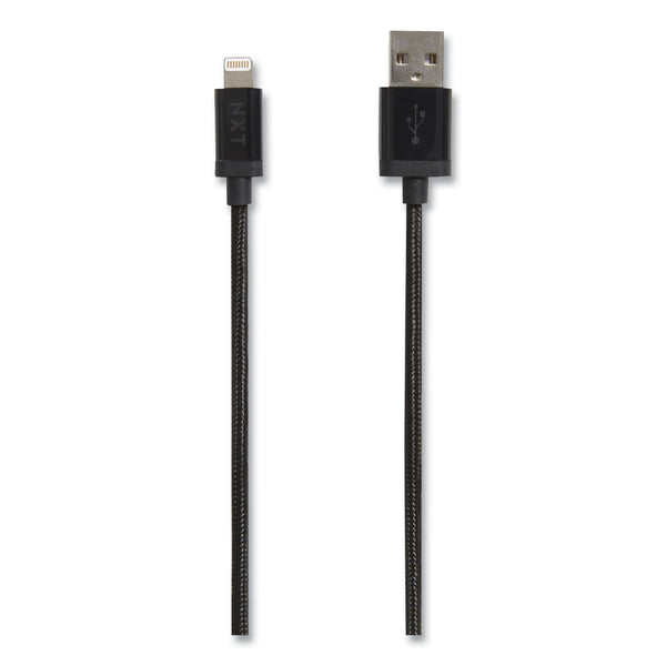 NXT Technologies™ Braided Apple Lightning Cable to USB-A Cable, 4 ft, Black (NXT24383998) Each