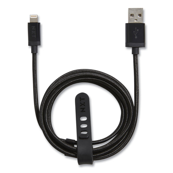 NXT Technologies™ Braided Apple Lightning Cable to USB-A Cable, 4 ft, Black (NXT24383998) Each