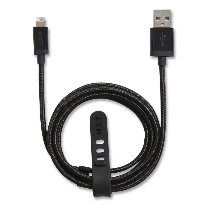 NXT Technologies™ Braided Apple Lightning Cable to USB-A Cable, 4 ft, Black (NXT24383998) Each