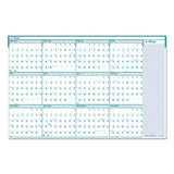 House of Doolittle™ Express Track Recycled Reversible/Erasable Yearly Wall Calendar, 24 x 37, White/Teal Sheets, 12-Month (Jan to Dec): 2025 (HOD392)