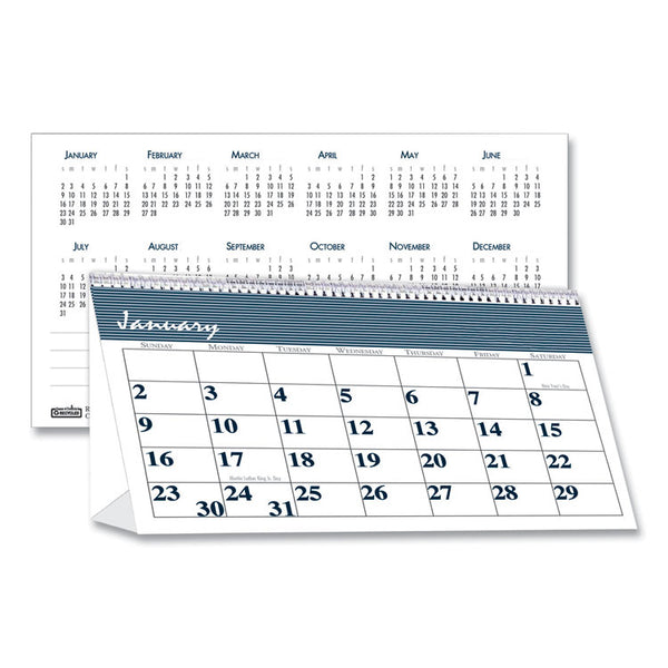 House of Doolittle™ Bar Harbor Recycled Desk Tent Monthly Calendar, 7 x 4.25, White/Blue Sheets, 12-Month (Jan to Dec): 2026 (HOD3679) Each