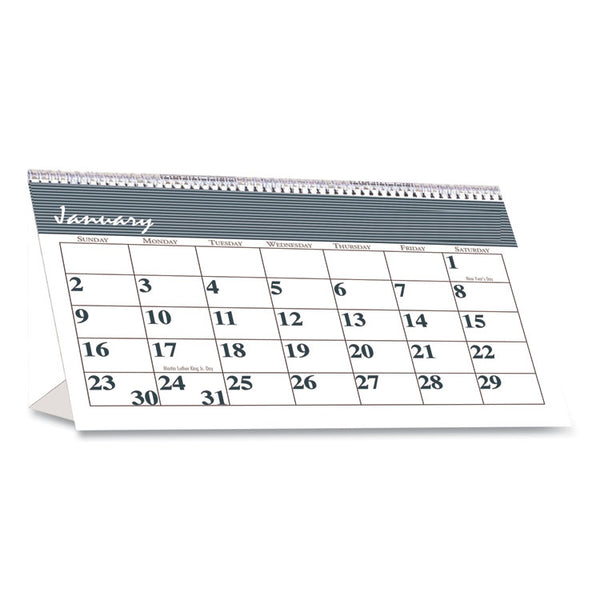 House of Doolittle™ Bar Harbor Recycled Desk Tent Monthly Calendar, 7 x 4.25, White/Blue Sheets, 12-Month (Jan to Dec): 2026 (HOD3679) Each