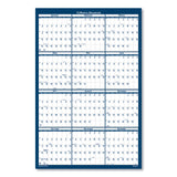 House of Doolittle™ Recycled Poster Style Reversible/Erasable Yearly Wall Calendar, 66 x 33, White/Blue/Gray Sheets, 12-Month (Jan to Dec): 2024 (HOD3962)