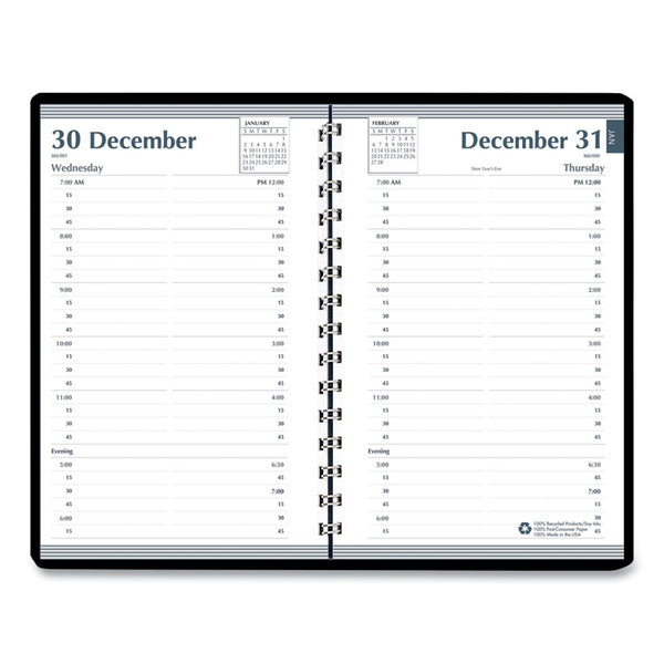 House of Doolittle™ Memo Size Daily Appointment Book with 15-Minute Schedule, 8 x 5, Black Cover, 12-Month (Jan to Dec): 2026 (HOD28802) Each