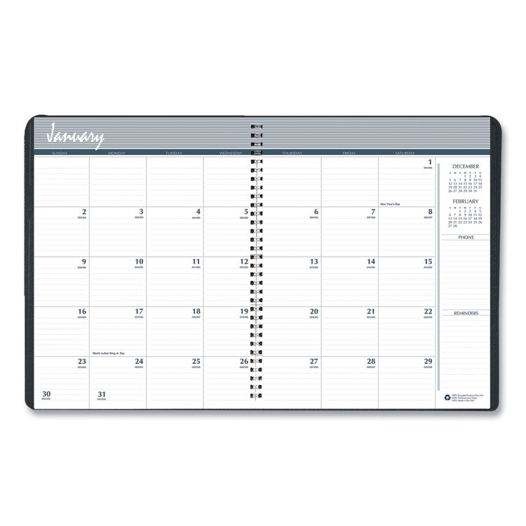 House of Doolittle™ Recycled Monthly 5-Year/62-Month Planner, 11 x 8.5, Black Cover, 62-Month: Dec 2025 to Jan 2031 (HOD262502) Each