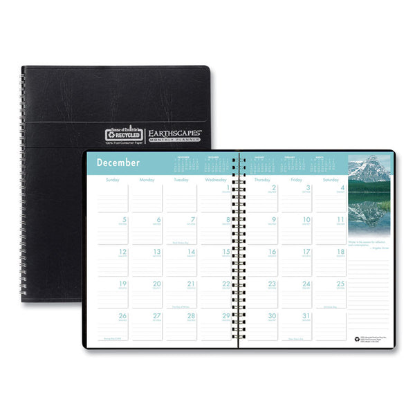 House of Doolittle™ Earthscapes Recycled Ruled Monthly Planner, Landscapes Color Photos, 11 x 8.5, Black Cover, 14-Month: Dec 2025 to Jan 2027 (HOD26402) Each