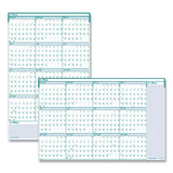 House of Doolittle™ Express Track Recycled Reversible/Erasable Yearly Wall Calendar, 24 x 37, White/Teal Sheets, 12-Month (Jan to Dec): 2024 (HOD392)