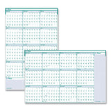 House of Doolittle™ Express Track Recycled Reversible/Erasable Yearly Wall Calendar, 24 x 37, White/Teal Sheets, 12-Month (Jan to Dec): 2025 (HOD392)