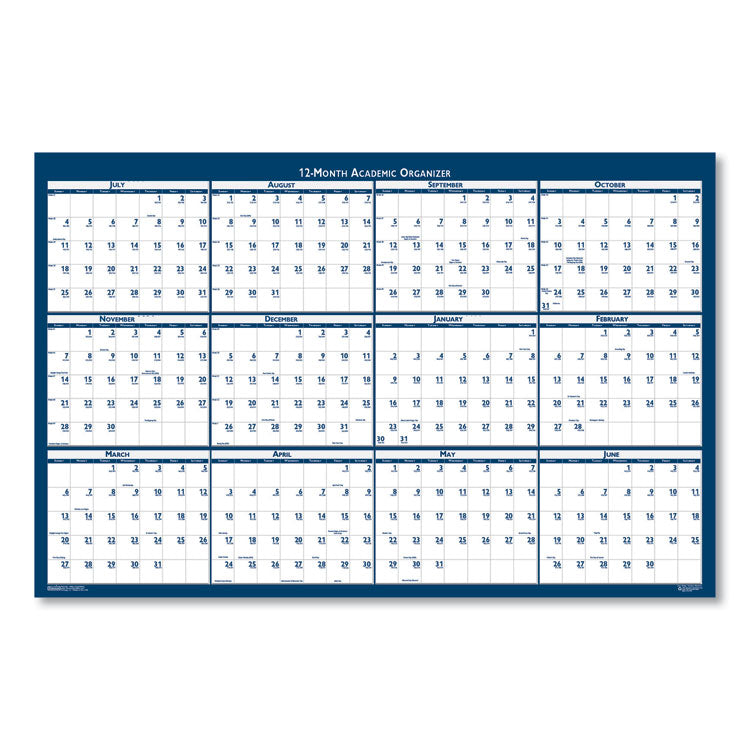 House of Doolittle™ Academic Year Recycled Poster Style Reversible/Erasable Yearly Wall Calendar, 24 x 37, 12-Month (July to June): 2024 to 2025 (HOD395)