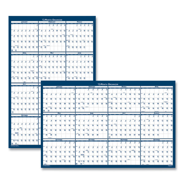 House of Doolittle™ Recycled Yearly Reversible Wall Calendar Non-Laminated, 24 x 37, White/Blue Sheets, 12-Month (Jan to Dec): 2026 (HOD3990) Each