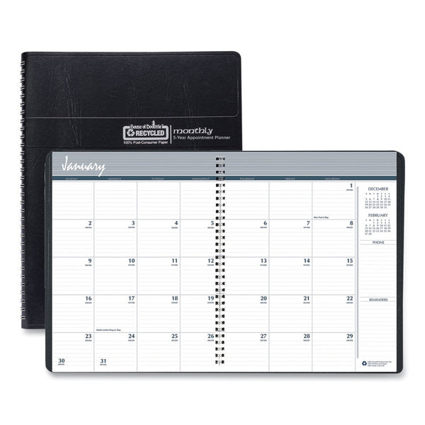 House of Doolittle™ Recycled Monthly 5-Year/62-Month Planner, 11 x 8.5, Black Cover, 62-Month: Dec 2025 to Jan 2031 (HOD262502) Each
