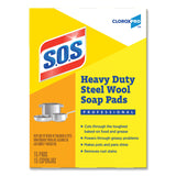 S.O.S.® Steel Wool Soap Pads, 2.4 x 3, Steel, 15 Pads/Box, 12 Boxes/Carton (CLO88320CT) Carton of 12